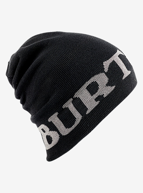 Burton - Billboard Slouch Beanie True Black - Svart/vit vändbar mössa