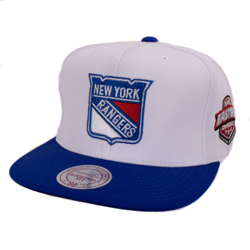 New York Rangers Vit/blå snapback mitchell and ness