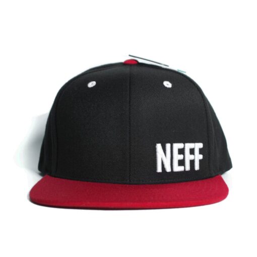 Neff Daily Cap röd svart snapback keps