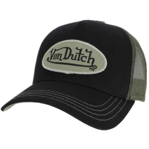 Von Dutch – Oval Patch – schwarze Grüne Trucker Cap